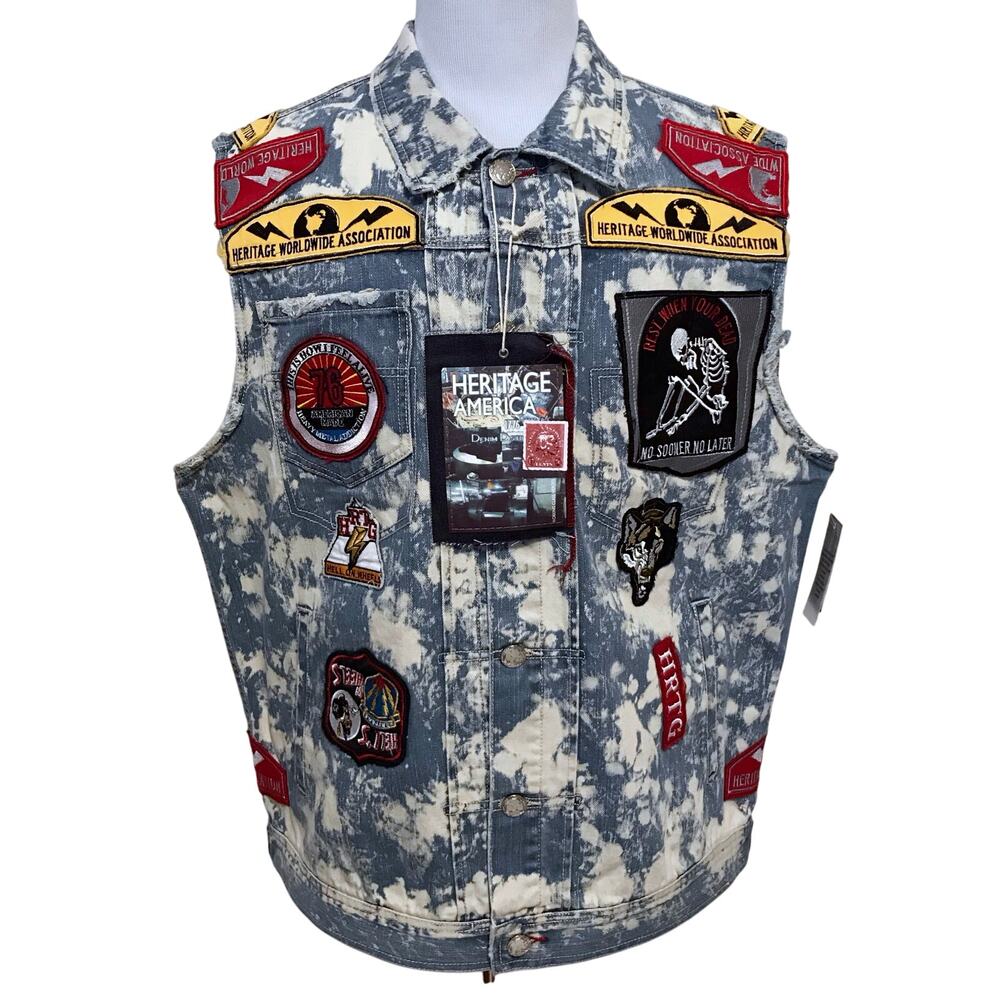 Heritage by America NWT Vest Jean Jacket Men 3X